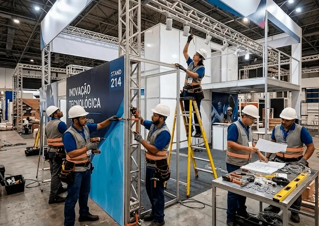 Stand compacto de alto impacto para feira SP